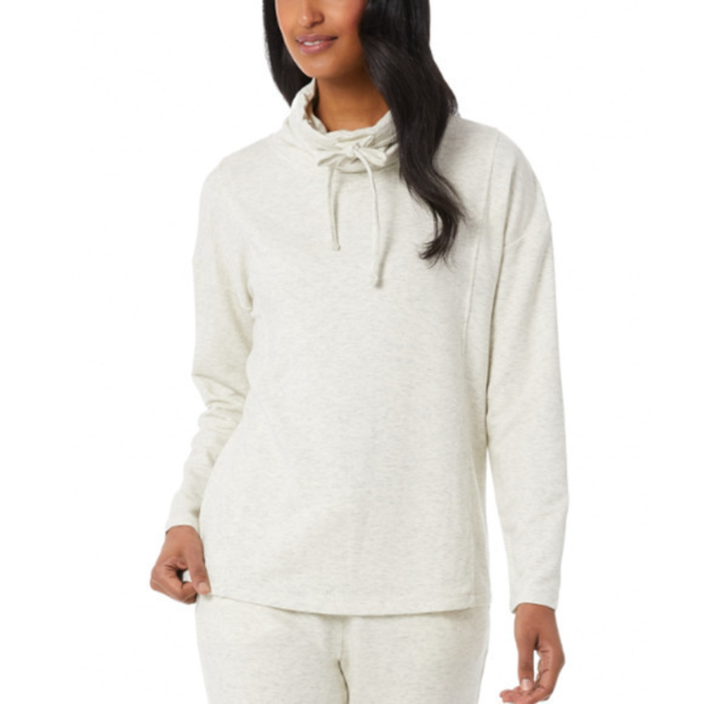 32 Degrees Cowl-Neck Sweatshirt - Heather White XXL